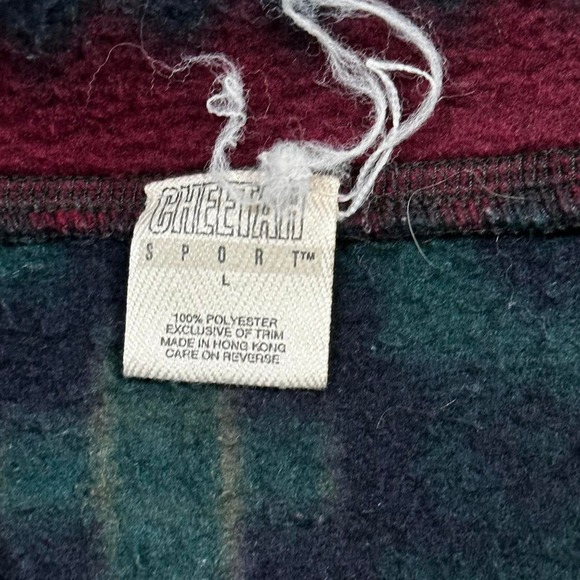 Vintage Cheetah Sport Aztec Print Fleece Pullover - Picture 3 of 5